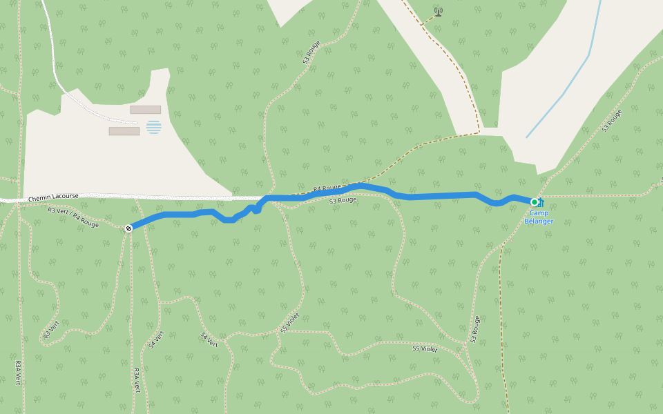 R4 Rouge walking route map in Coaticook