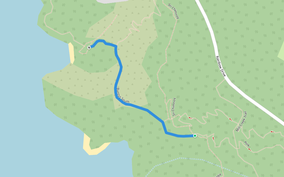 Buntys South walking route map in East Jindabyne
