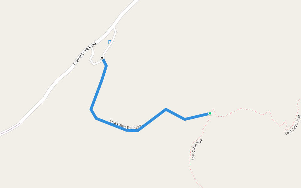 Lost Cabin Trailhead walking route map in Custer