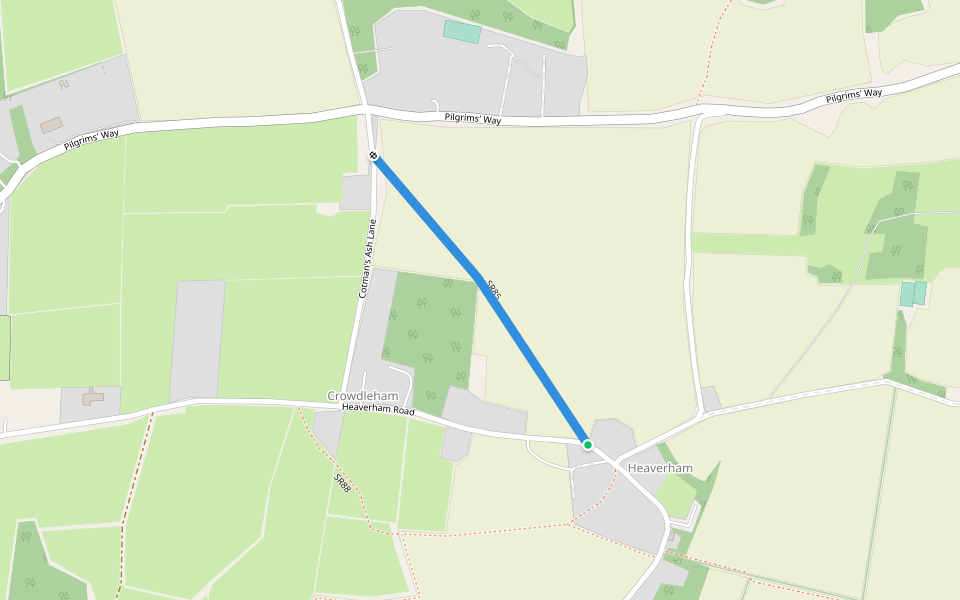 SR85 walking route map in Heaverham