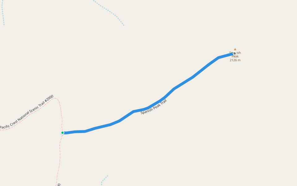 Spanish Peak Trail walking route map in Quincy