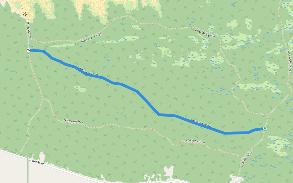 Green Arrow trail walking route map in Honor