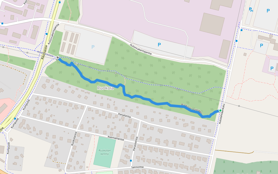 Ruokolan puistikko walking route map in Uusikaupunki