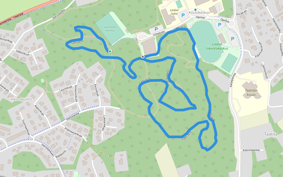 Lieto XCO walking route map in Lieto