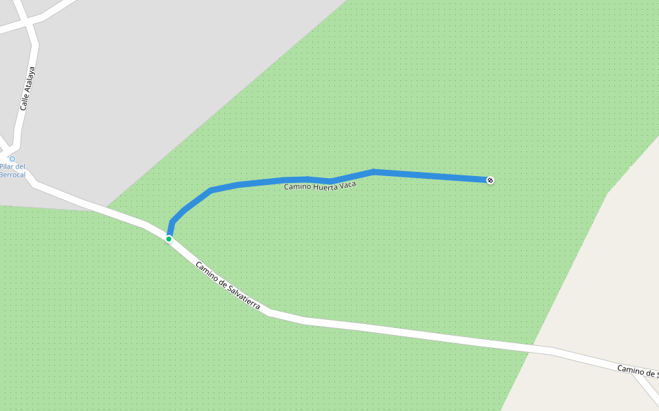 Camino Huerta Vaca walking route map in Barcarrota