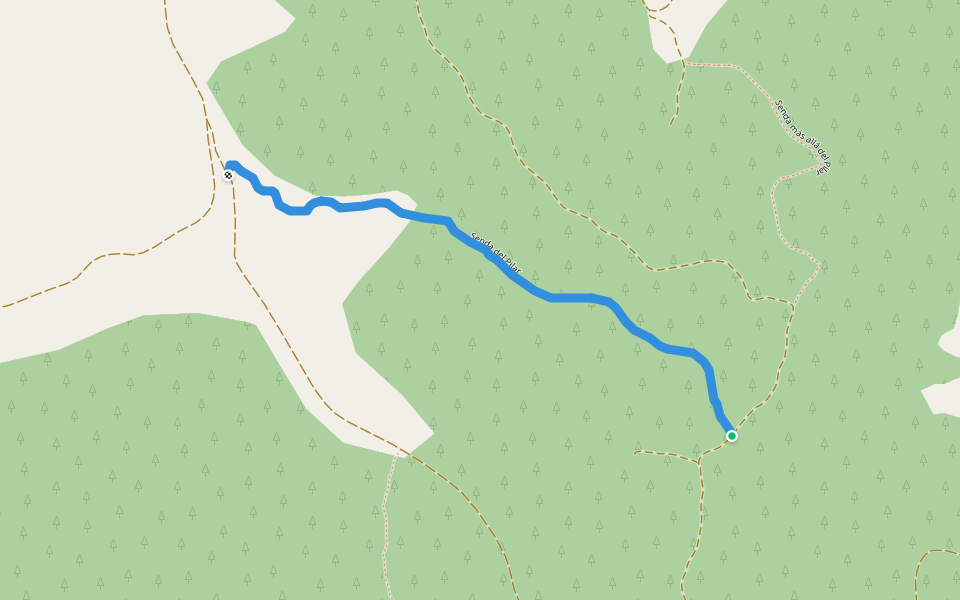 Senda del Pilar walking route map in Ejea de los Caballeros