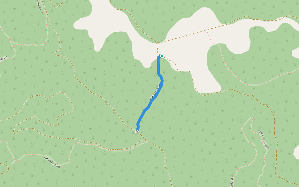 Senda Cazadora walking route map in Ejea de los Caballeros