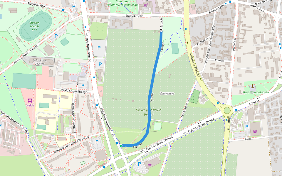 Zapadłe walking route map in Inowrocław