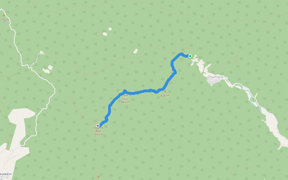 Never Again Trail walking route map in Tambon Don Pao