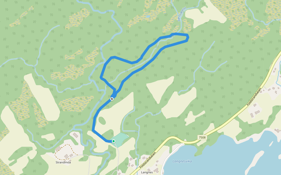 Stamsvik Lysløype walking route map in Stamsvika