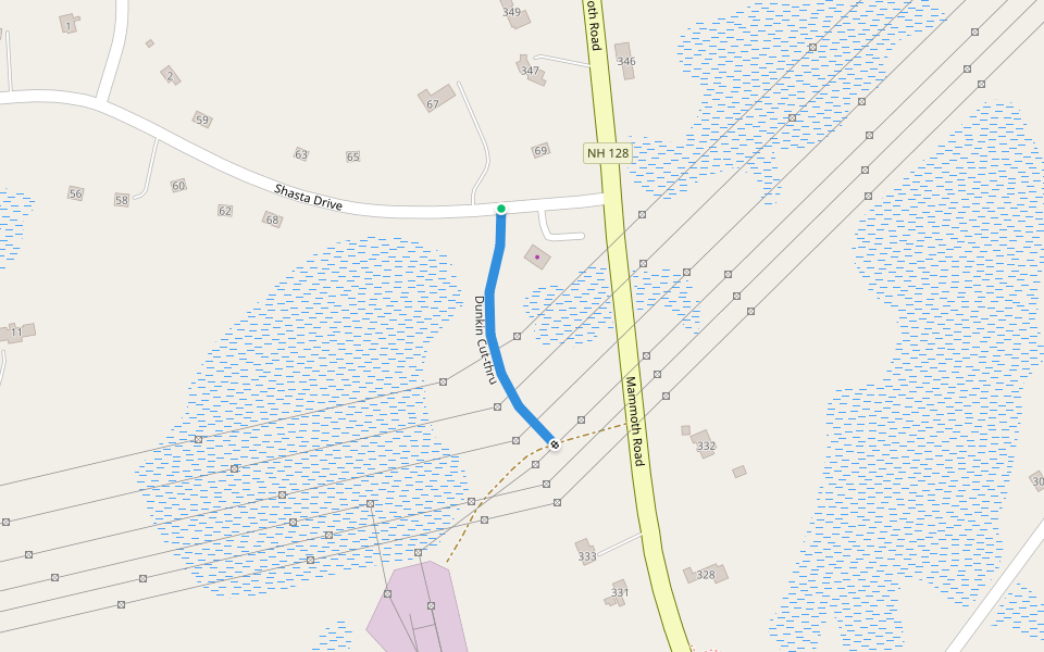 Dunkin Cut-thru walking route map in Londonderry