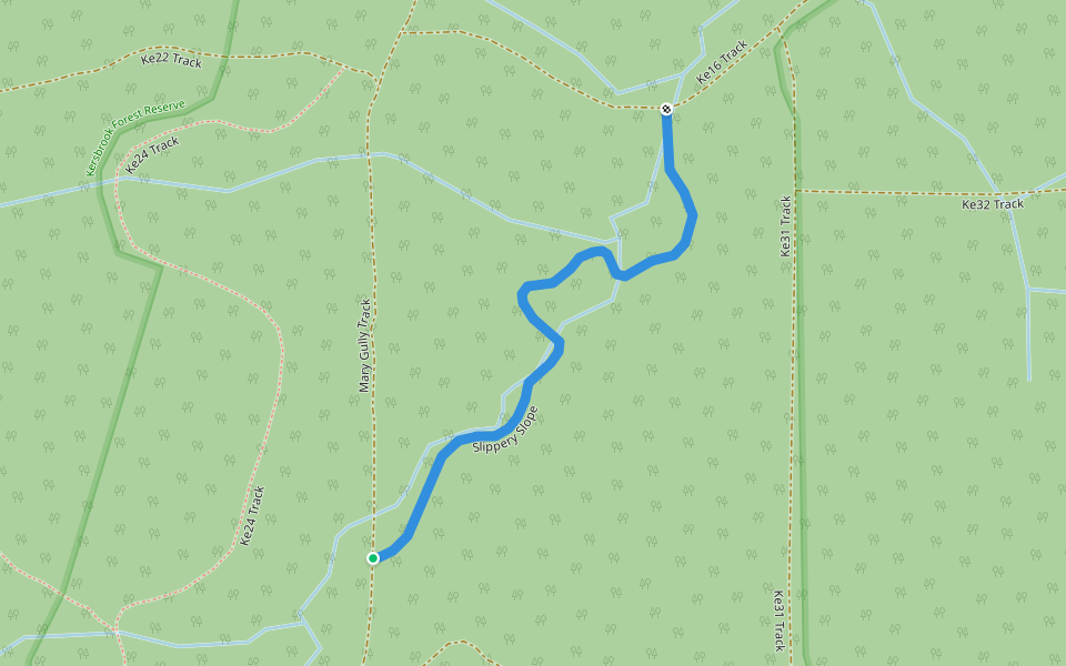 Slippery Slope walking route map in Kersbrook