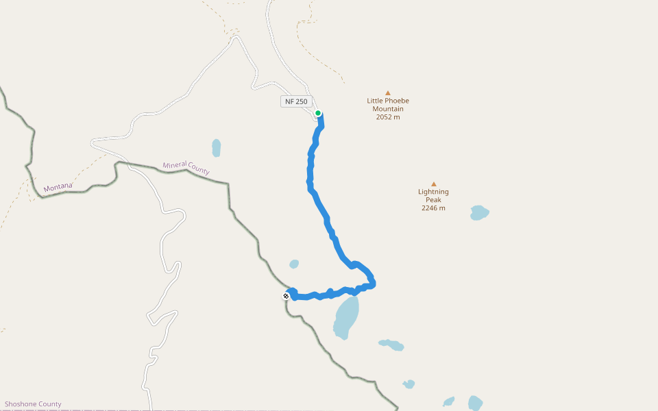 Heart Lake Trail #171 walking route map in Superior