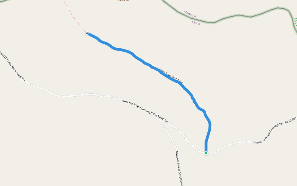 Eagle Peak Trail #250 walking route map in Saltese