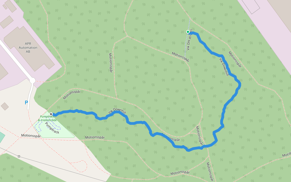 Vik Downhill walking route map in Arvika
