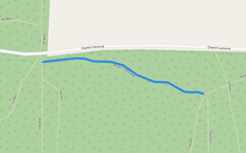 R3 Vert / R4 Rouge walking route map in Coaticook