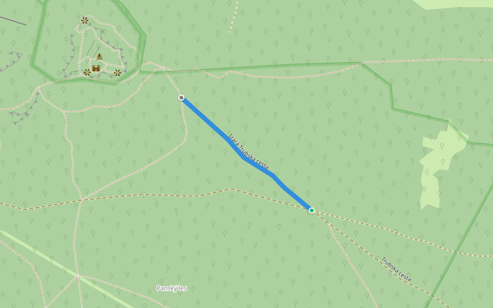 Stará Trubska cesta walking route map in Borinka