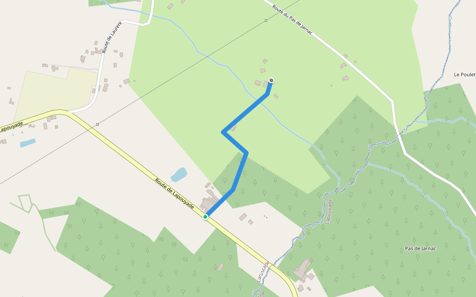 Chemin de Rambaud walking route map in Laruscade