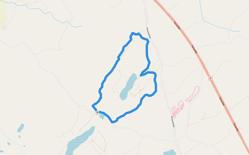 Vähä-Tulejärven luontopolku walking route map in Laitila