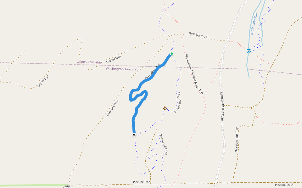Old Balboa Trail walking route map in Blue Ridge Summit