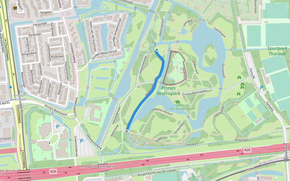 Karperpad walking route map in Schiedam