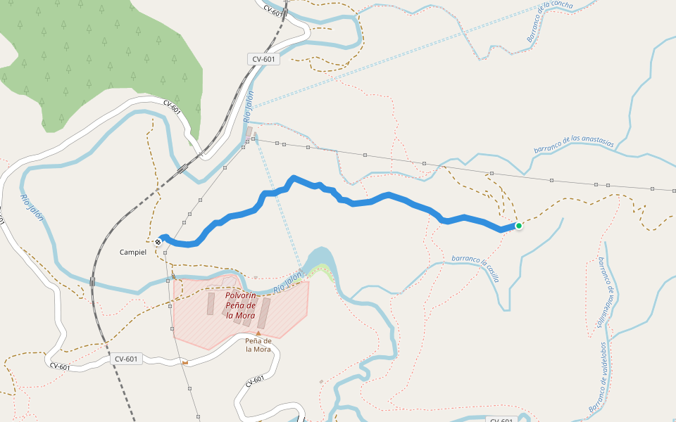 Senda a Campiel walking route map in Huérmeda