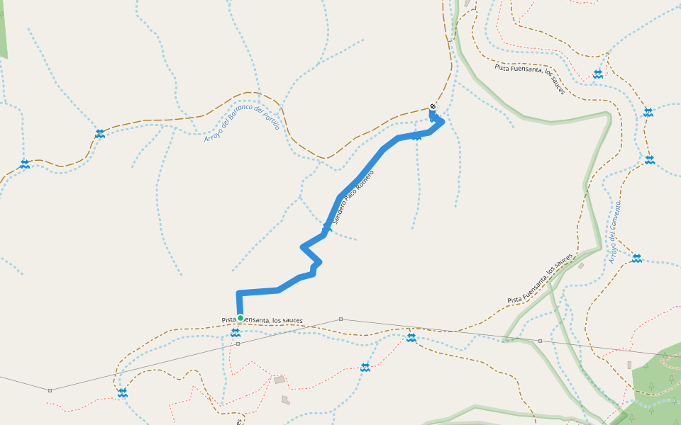 Sendero Paco Romero walking route map in El Burgo