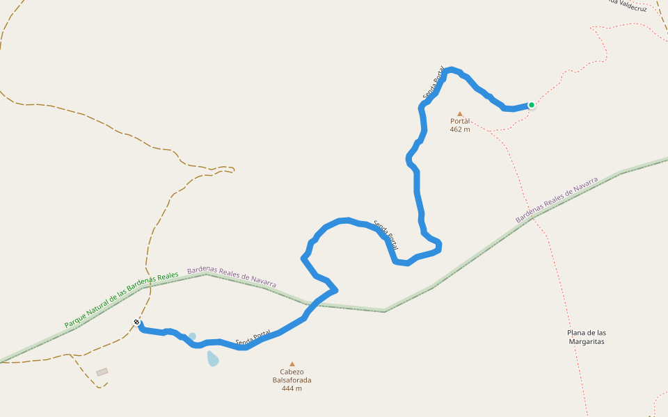 Senda Portal walking route map in Tudela