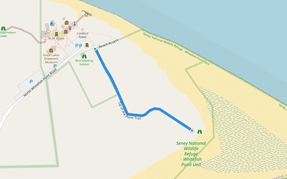 Tip of the Point Trail walking route map in Paradise