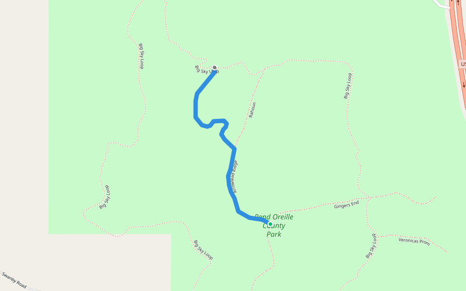 Arrowlead Ridge walking route map in Newport