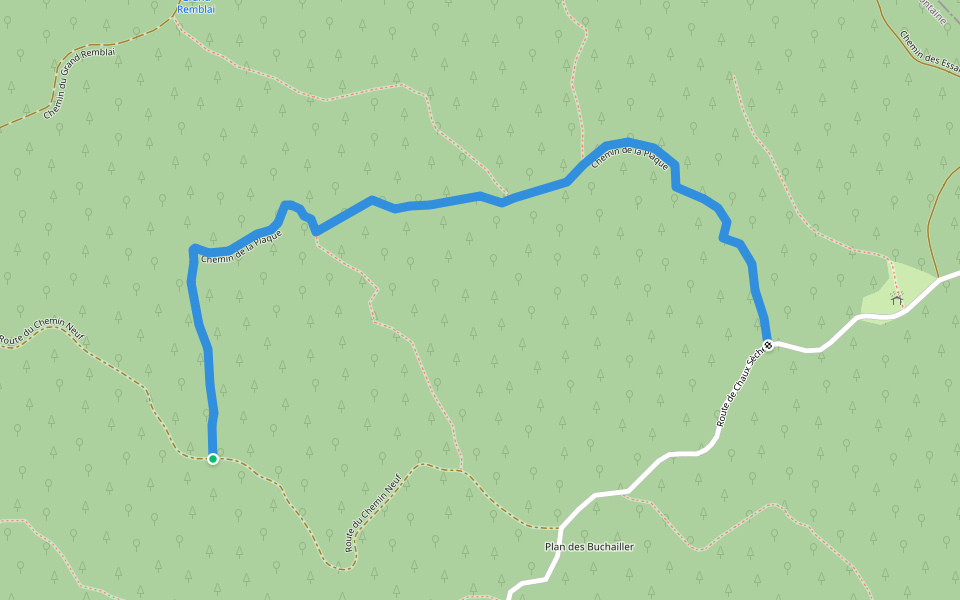 Chemin de la Plaque walking route map in Bellefontaine