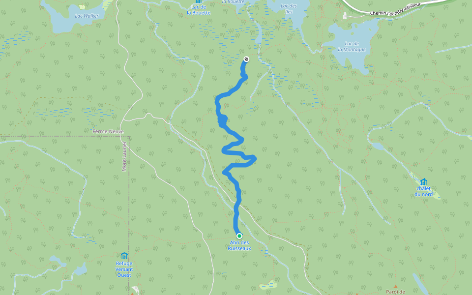 Mont Ventoux walking route map in Mont-Laurier