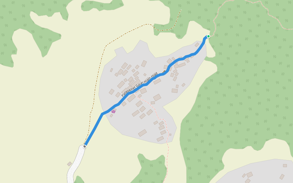Patleykhet Gaun main road walking route map in Lumle
