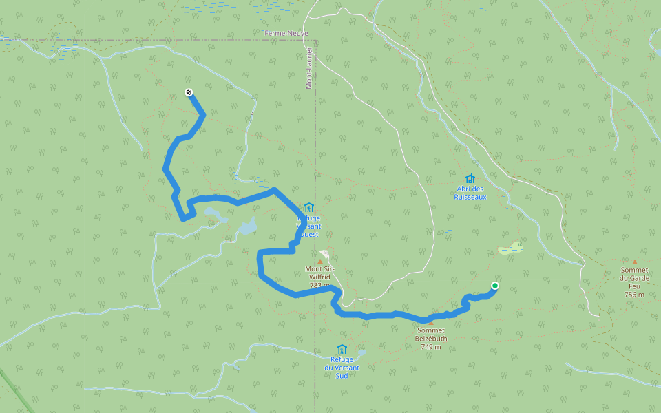 A walking route map in Mont-Laurier