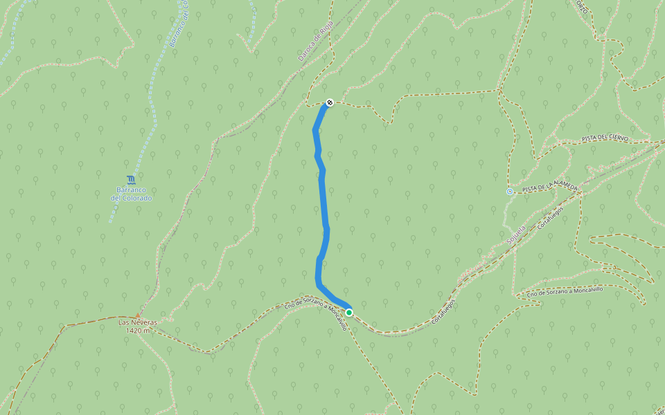 Senda del Ciervo walking route map in Sojuela