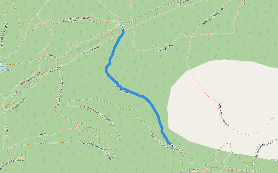 Senda oscura walking route map in Sojuela