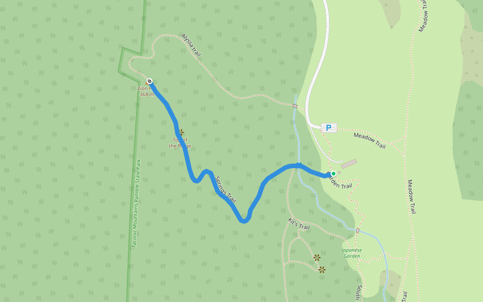 Springs Trail walking route map in Castleton