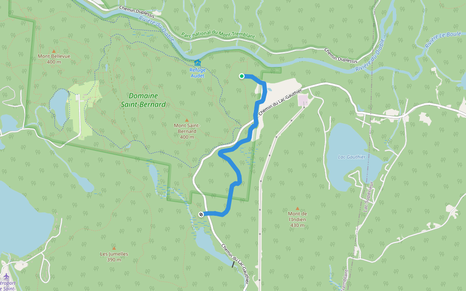 A10 / Lake walking route map in Lac-Supérieur