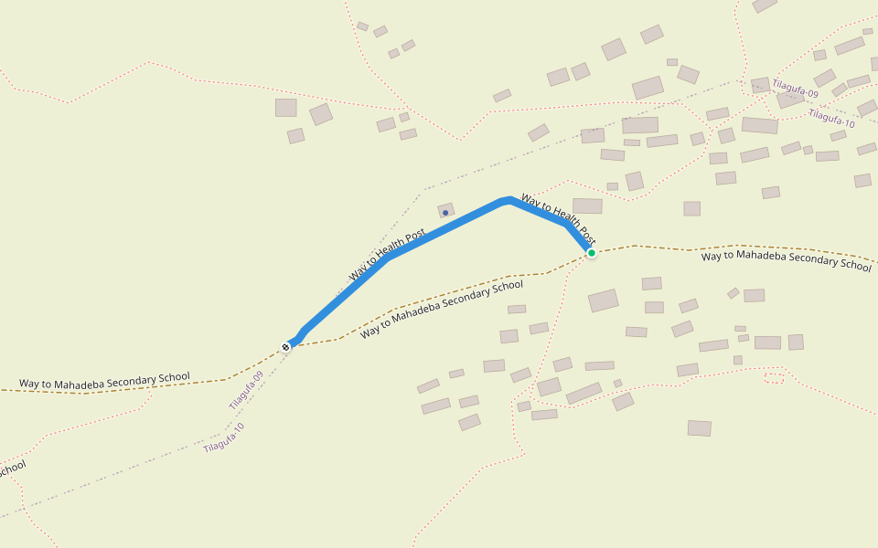 Way to Health Post walking route map in Chilkhaya