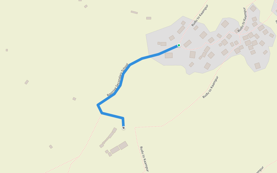 Rastriya Secondary School walking route map in Chilkhaya