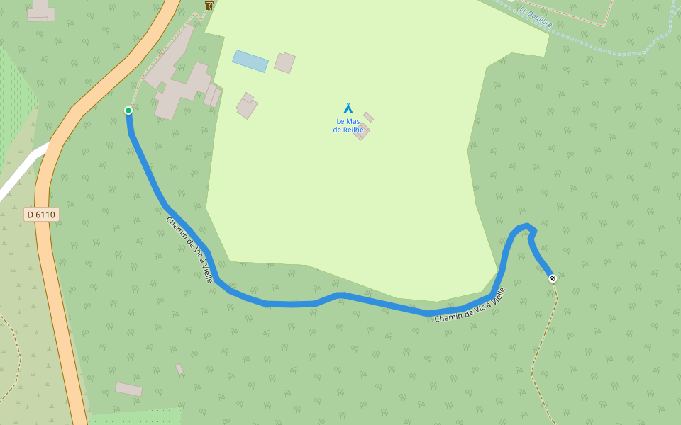 Chemin de Vic à Vielle walking route map in Crespian