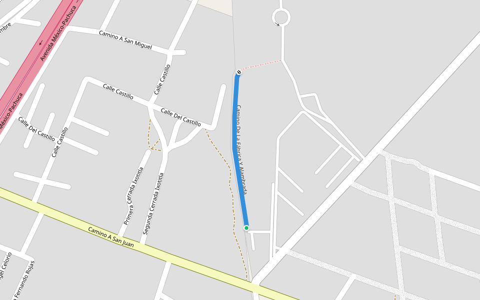 Camino De La Fábrica Y Alambrada walking route map in Tecámac de Felipe Villanueva