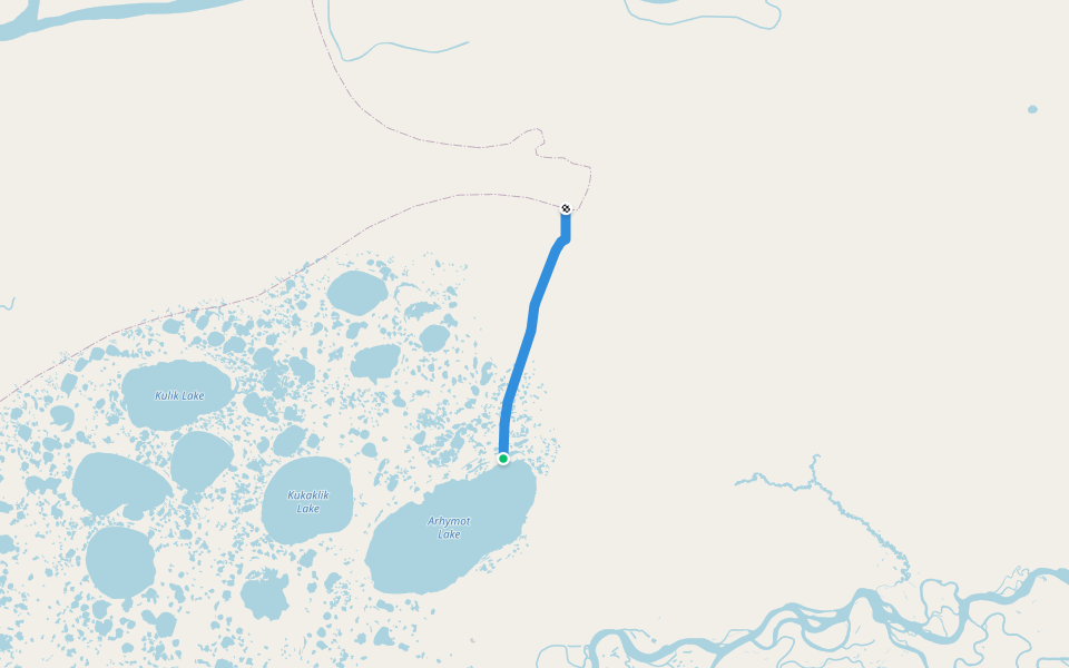 Paimiut Portage Trail walking route map in KALSKAG