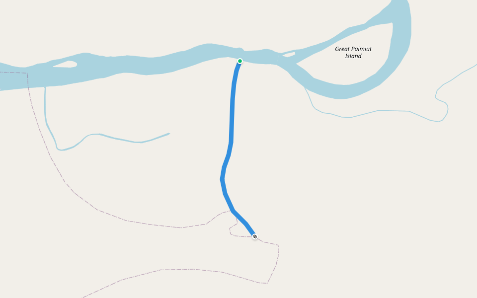 Paimiut Portage Trail walking route map in KALSKAG