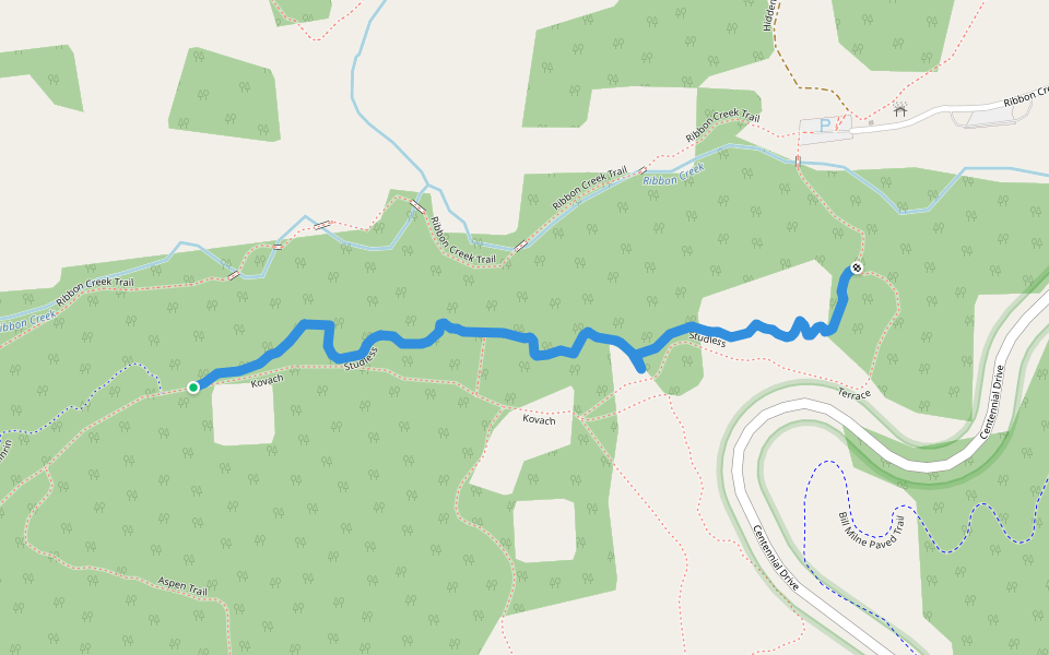 Studless walking route map in Lac des Arcs