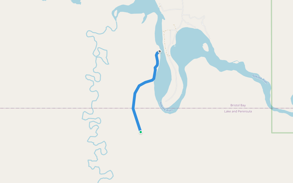 Winter Trail walking route map in King Salmon