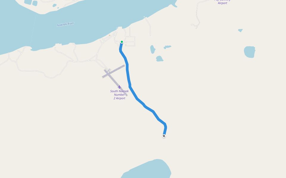 Foot Trail walking route map in Naknek
