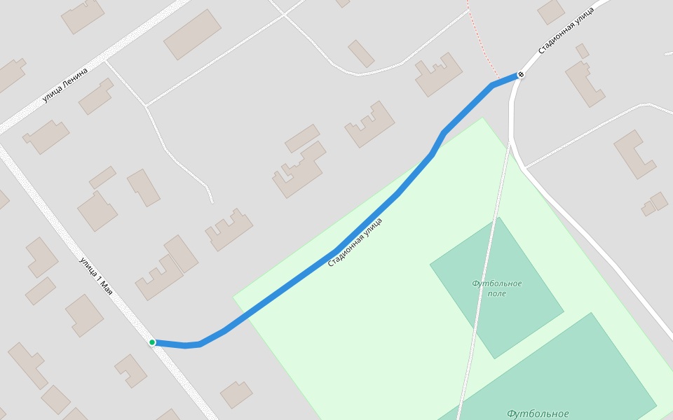 Стадионная улица walking route map in Rossoshenskii