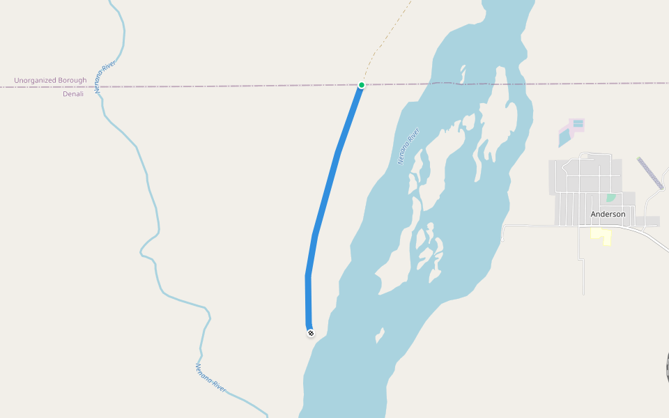 Winter Trail walking route map in Nenana