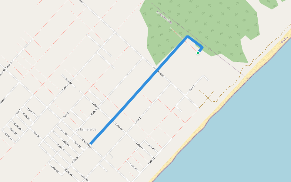 Calle 3 walking route map in La Esmeralda